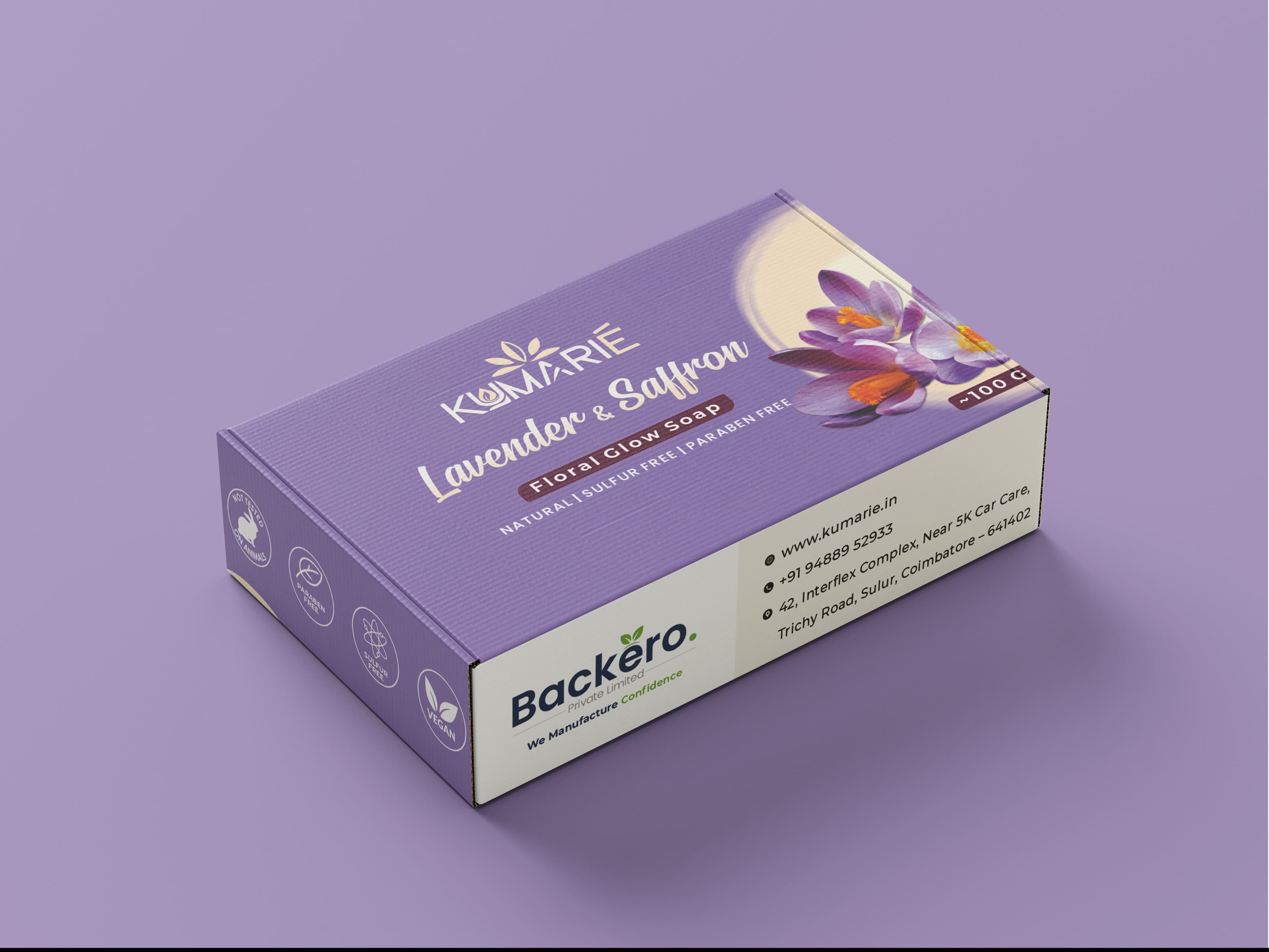Lavender & Saffron Floral Glow Soap — Packaging